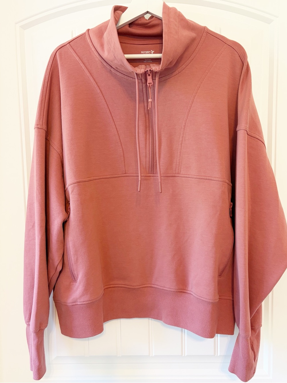 OLD NAVY I Dynamic Fleece Half-Zip Sweatshirt, Mauve Dusty Rose